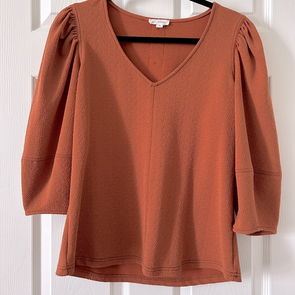 Roolee burnt orange blouse